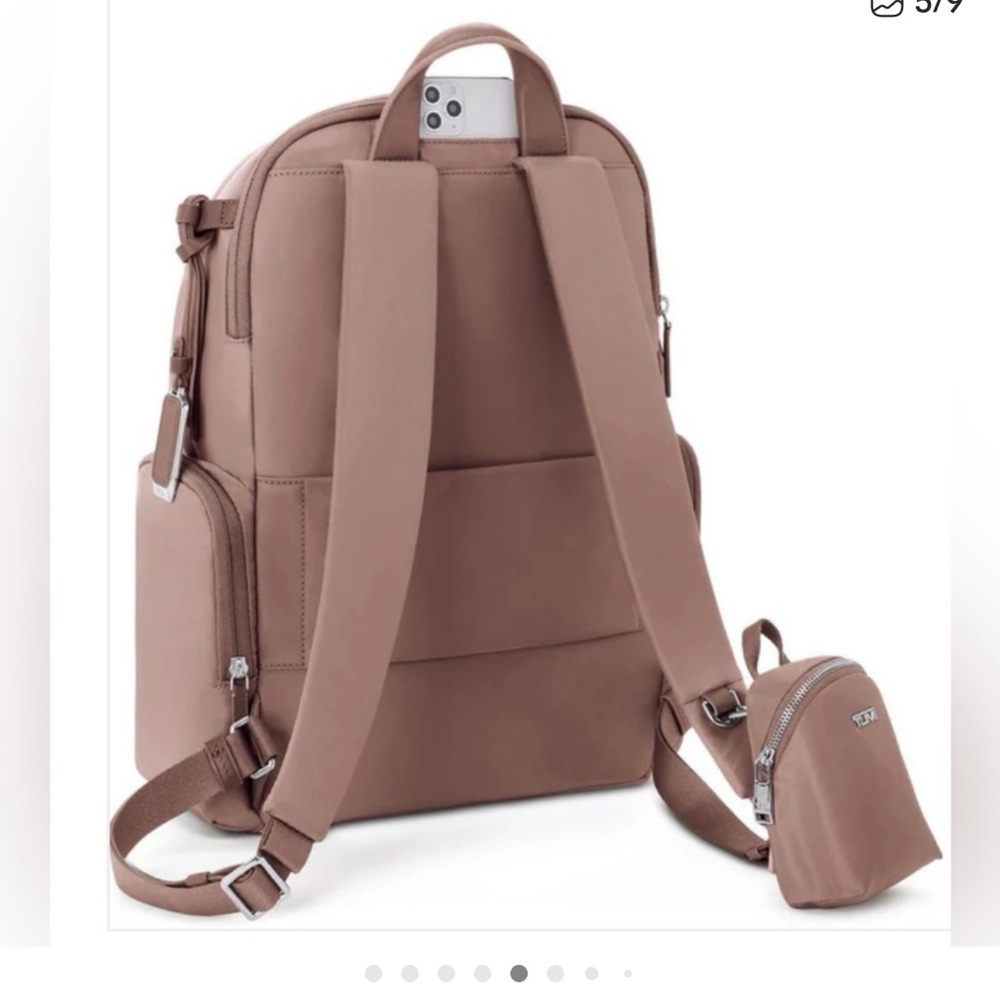 Tumi Celina Rose Backpack with Silver Details Fits 15” Labtop Authentic Tumi - Picture 5 of 15